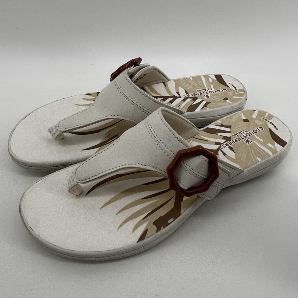 Clarks Cloudsteppers Women's Breeze Cove Sandal White 9M 8.5UK 40EU FlipFlop